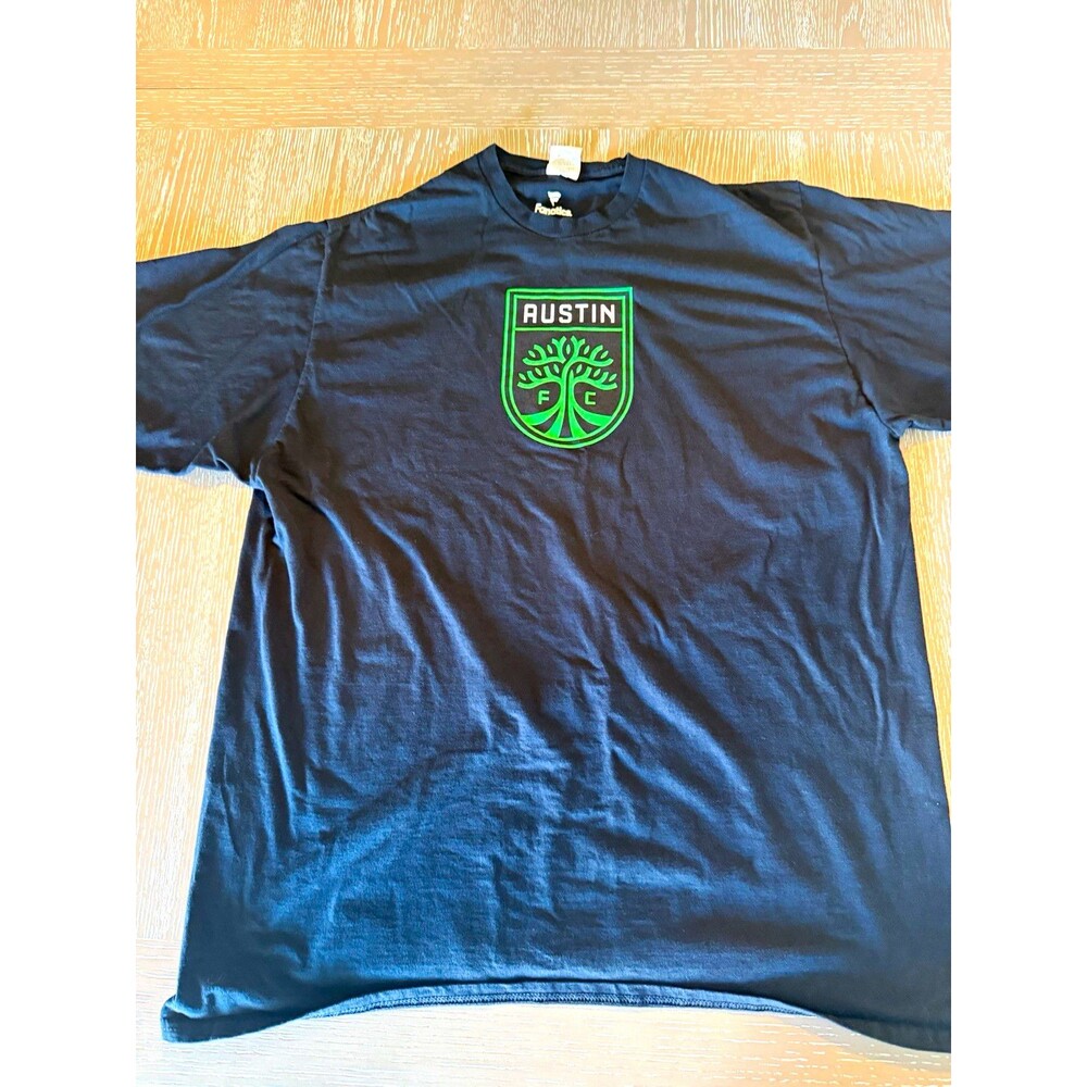 Fanatics Austin FC Mens 2XL Black Green Logo Graphic Crew Neck Cotton Tee